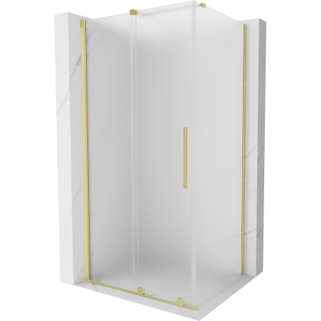 Mexen Velar cabine de douche coulissante 110 x 120 cm, givré, or brossé - 871-110-120-31-55