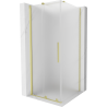 Mexen Velar 90 x 90 cm Sliding Shower Enclosure, Frosted, Brushed Gold - 871-090-090-31-55