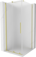 Mexen Velar 110 x 110 cm Sliding Shower Enclosure, Frosted, Brushed Gold - 871-110-110-31-55
