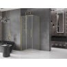 Mexen Velar 110 x 110 cm Sliding Shower Enclosure, Frosted, Brushed Gold - 871-110-110-31-55