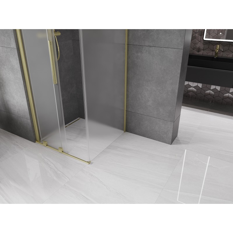 Mexen Velar kabina prysznicowa rozsuwana 120 x 120 cm, szron, złota szczotkowana - 871-120-120-31-55