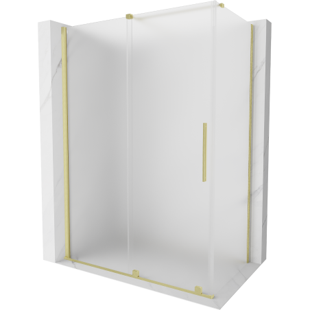 Mexen Velar Sliding Shower Enclosure 130 x 70 cm, Frosted, Brushed Gold - 871-130-070-31-55