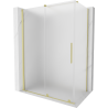 Mexen Velar douchecabine schuifdeur 140 x 70 cm, matglas, geborsteld goud - 871-140-070-31-55