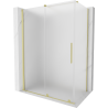 Mexen Velar sliding shower enclosure 140 x 70 cm, frosted, brushed gold - 871-140-070-31-55