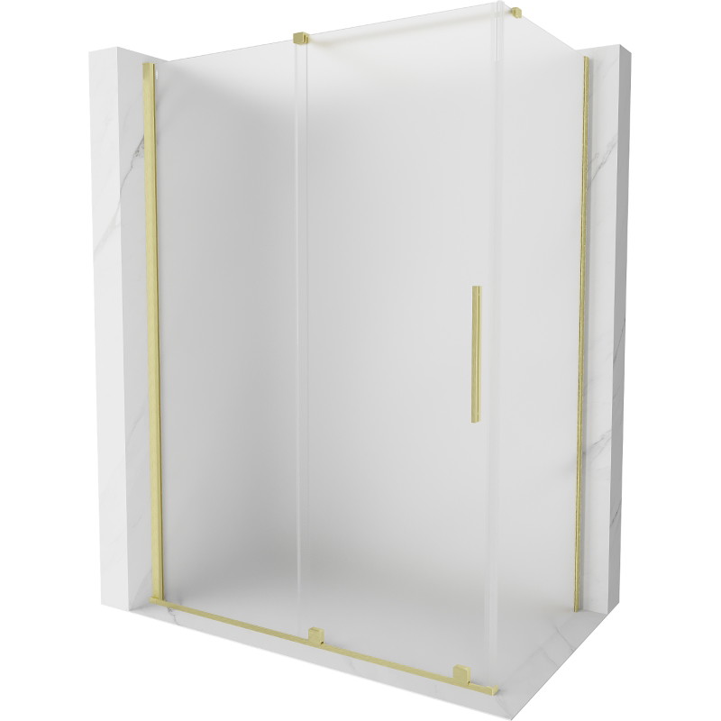 Mexen Velar klizna za tuš s kliznim vratima 150 x 70 cm, matirana, zlatna brušena - 871-150-070-31-55