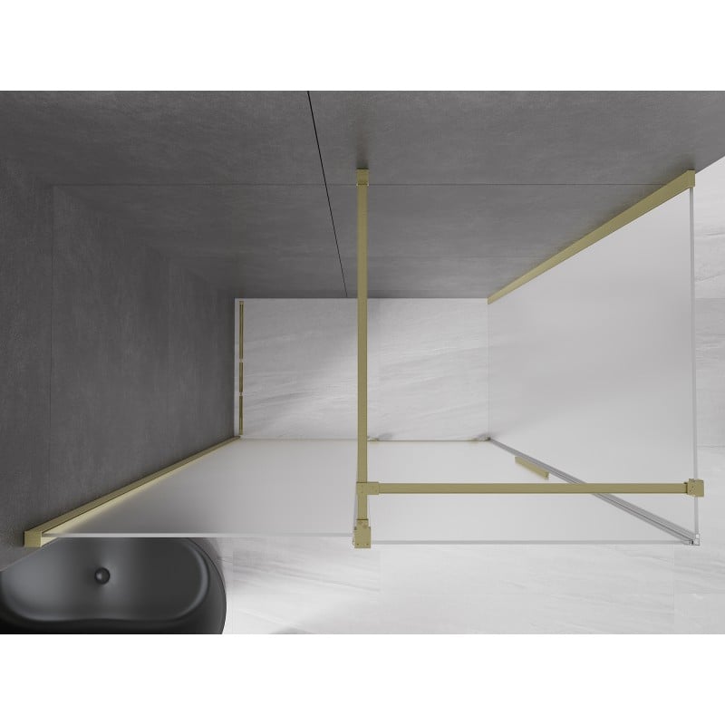 Mexen Velar sliding shower enclosure 150 x 90 cm, frosted, brushed gold - 871-150-090-31-55
