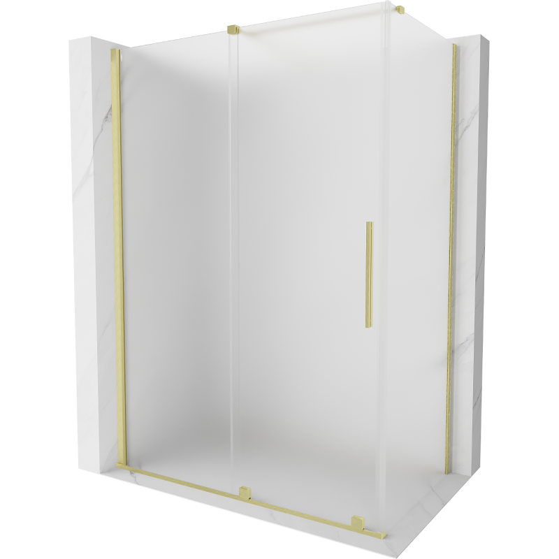 Mexen Velar cabine de douche coulissante 160 x 80 cm, verre dépoli, doré brossé - 871-160-080-31-55