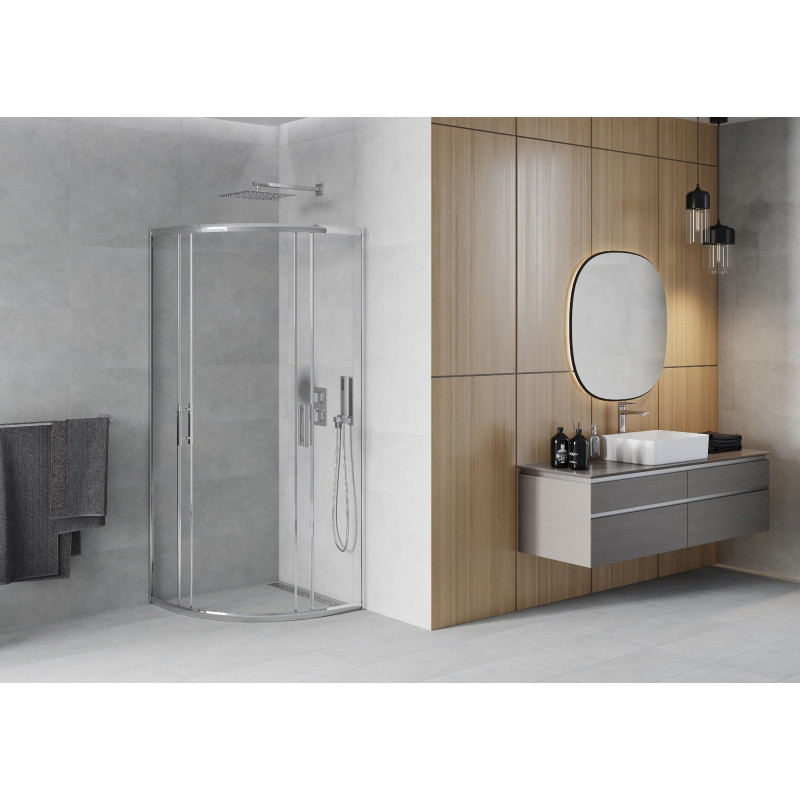 Mexen Rio Halbrunde Duschkabine 70 x 70 cm, transparent, Chrom - 863-070-070-01-00