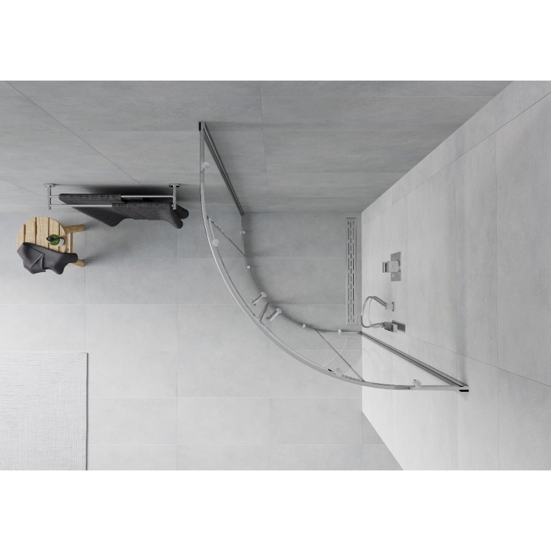 Mexen Rio halvrund duschkabin 70 x 70 cm, transparent, krom - 863-070-070-01-00