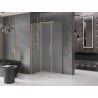 Mexen Velar sliding shower enclosure 130 x 80 cm, frosted, brushed gold - 871-130-080-31-55