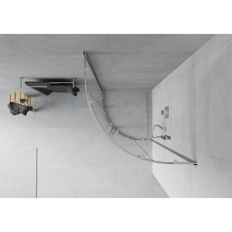 Mexen Rio halve ronde douchecabine 90 x 90 cm, transparant, chroom - 863-090-090-01-00