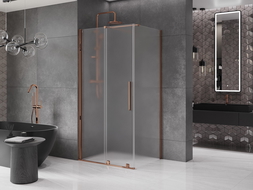 Mexen Velar kabina prysznicowa rozsuwana 100 x 80 cm, szron, różowe złoto - 871-100-080-31-60