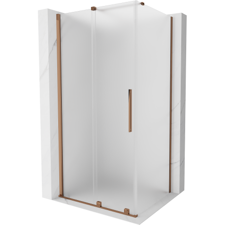 Cabine de douche coulissante Mexen Velar 100 x 90 cm, givré, or rose - 871-100-090-31-60