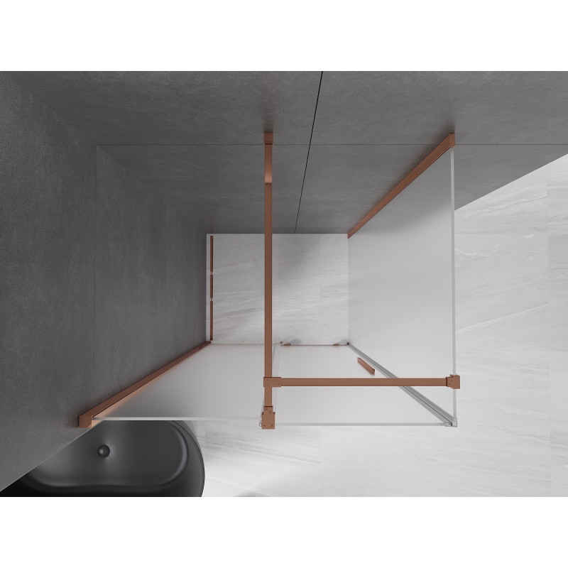 Mexen Velar liuglev dušinurk 90 x 70 cm, härmatis, roosa kuld - 871-090-070-31-60