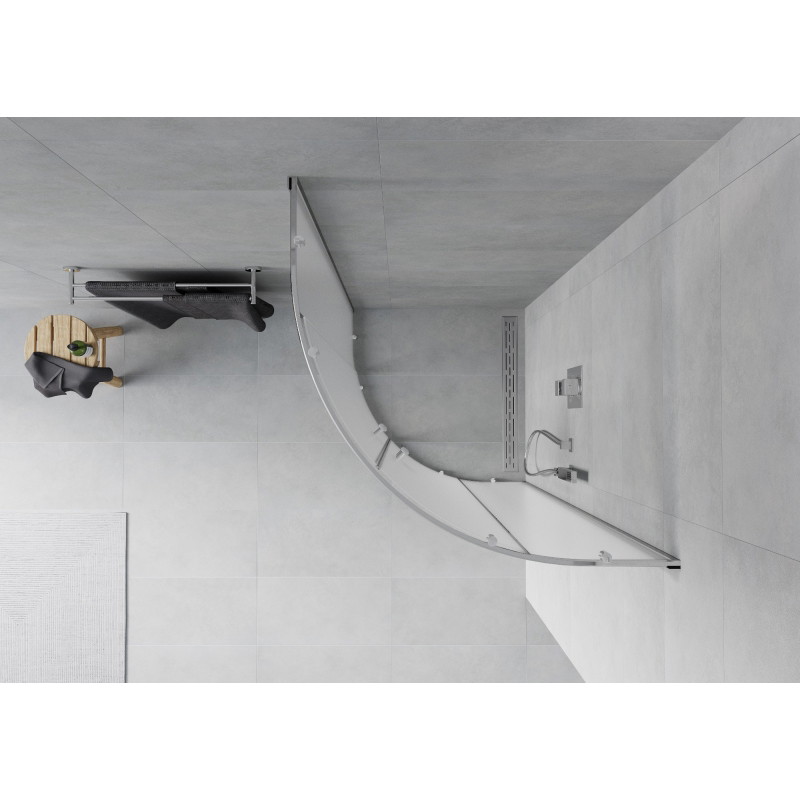 Mexen Rio rund duschkabin 70 x 70 cm, frost, krom - 863-070-070-01-30