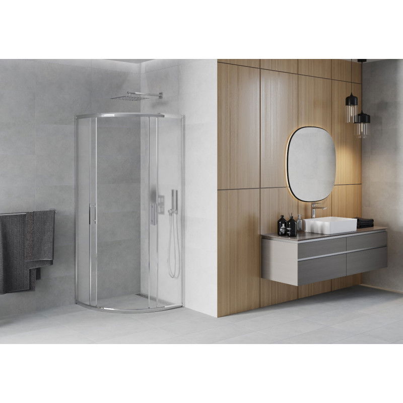 Mexen Rio semicircular shower cabin 80 x 80 cm, frost, chrome - 863-080-080-01-30