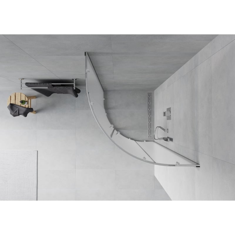 Mexen Rio semi-circular shower cabin 80 x 80 cm, frost, chrome - 863-080-080-01-30