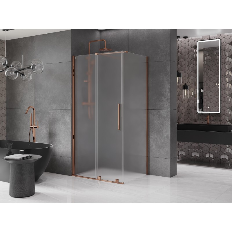 Mexen Velar kabina prysznicowa rozsuwana 120 x 100 cm, szron, różowe złoto - 871-120-100-31-60