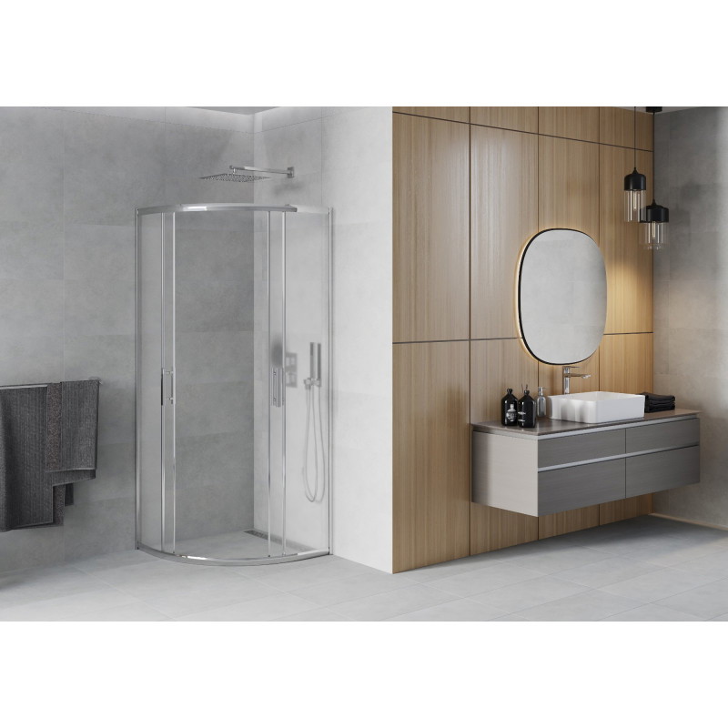 Mexen Rio Halbrunde Duschkabine 90 x 90 cm, gefrostet, Chrom - 863-090-090-01-30