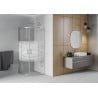 Mexen Rio halvrund duschkabin 70 x 70 cm, vita ränder, krom - 863-070-070-01-20