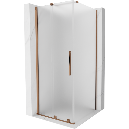 Mexen Velar cabine de duche deslizante 90 x 90 cm, fosco, ouro rosa - 871-090-090-31-60