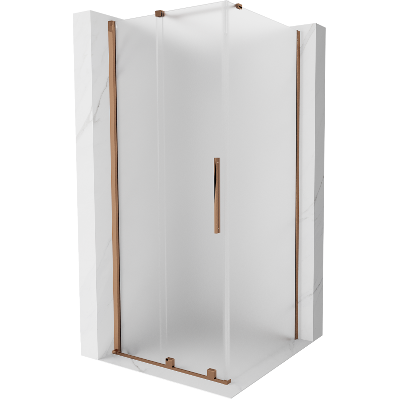 Mexen Velar kabina prysznicowa rozsuwana 120 x 120 cm, szron, różowe złoto - 871-120-120-31-60