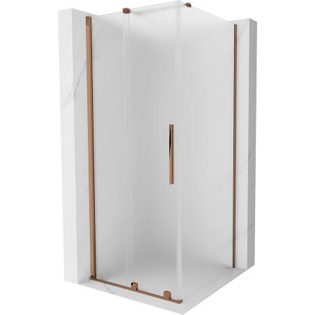 Mexen Velar kabina prysznicowa rozsuwana 120 x 120 cm, szron, różowe złoto - 871-120-120-31-60