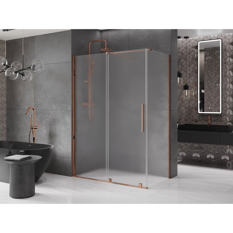 Mexen Velar sliding shower cabin 130 x 70 cm, frost, rose gold - 871-130-070-31-60