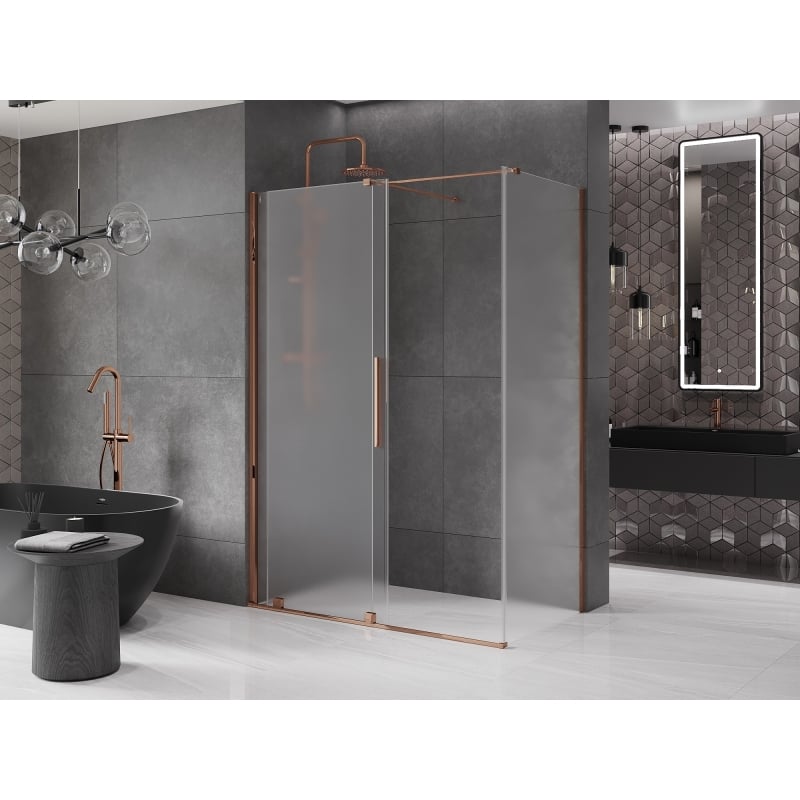 Mexen Velar liuglev dušinurk 150 x 70 cm, uduklaas, roosakaskuld - 871-150-070-31-60