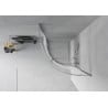 Mexen Rio cabine de douche semi-circulaire 90 x 90 cm, bandes blanches, chrome - 863-090-090-01-20