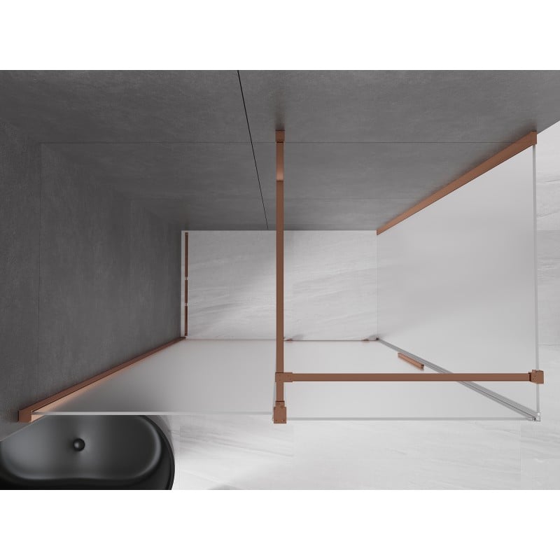 Mexen Velar kabina prysznicowa rozsuwana 130 x 75 cm, szron, różowe złoto - 871-130-075-31-60