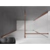 Mexen Velar cabine de douche coulissante 140 x 70 cm, givrée, or rose - 871-140-070-31-60