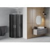 Mexen Rio Duschkabine halbrund 80 x 80 cm, Graphit, Chrom - 863-080-080-01-40