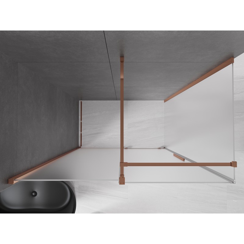 Mexen Velar Drsna tuš kabina 150 x 90 cm, mraz, rožnato zlato - 871-150-090-31-60