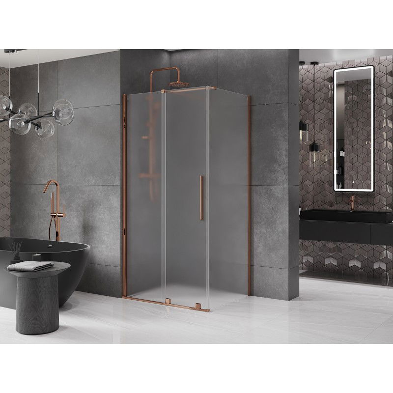 Mexen Velar rutschend Duschkabinn 130 x 100 cm, gefruer, rose Gold - 871-130-100-31-60