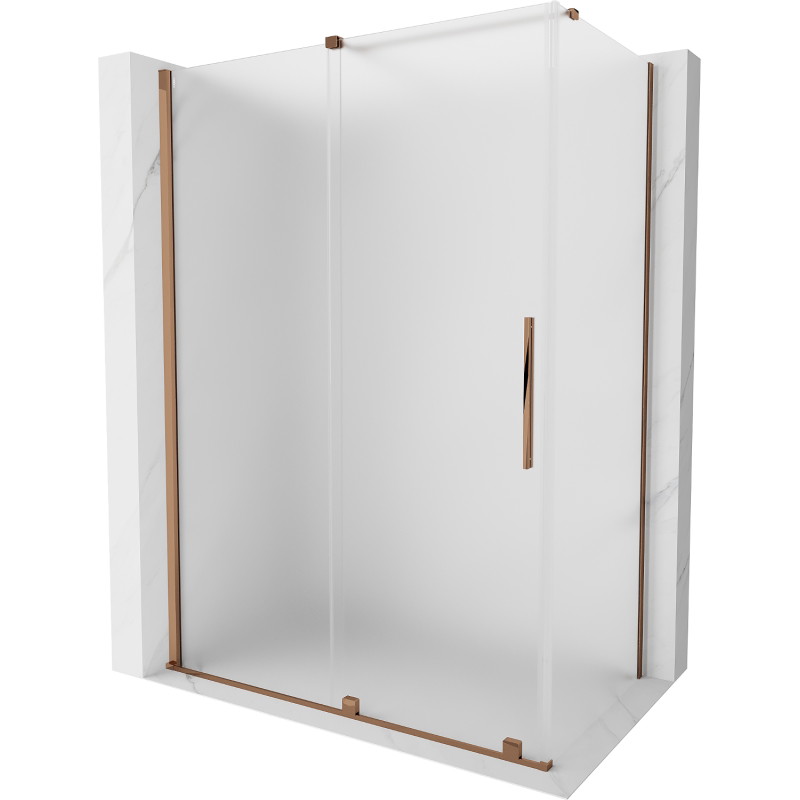 Mexen Velar lükand dušinurk 160 x 70 cm, härmatis, roosa kuld - 871-160-070-31-60