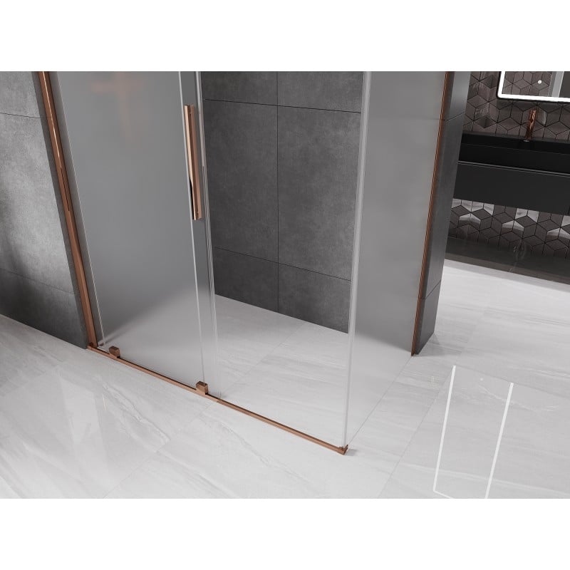 Mexen Velar kabina prysznicowa rozsuwana 160 x 70 cm, szron, różowe złoto - 871-160-070-31-60