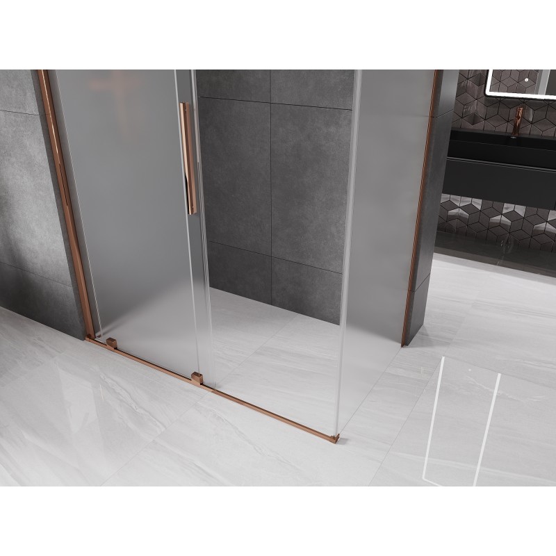 Mexen Velar kabina prysznicowa rozsuwana 160 x 85 cm, szron, różowe złoto - 871-160-085-31-60