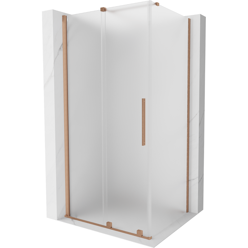 Mexen Velar kabina prysznicowa rozsuwana 100 x 90 cm, szron, miedź szczotkowana - 871-100-090-31-65