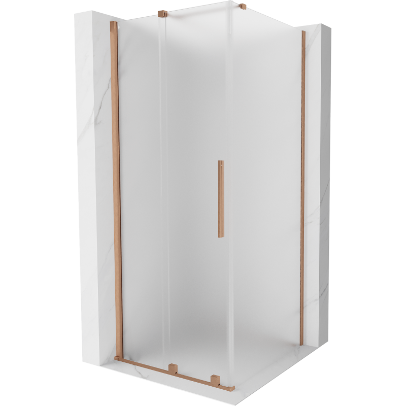 Mexen Velar cabine de douche coulissante 90 x 90 cm, givré, cuivre brossé - 871-090-090-31-65