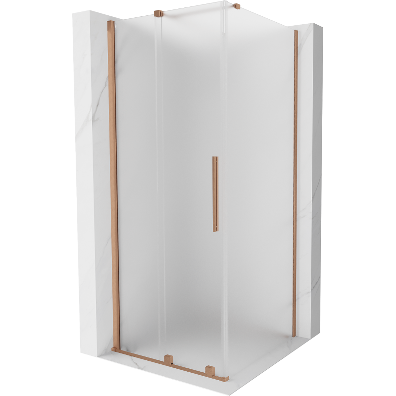 Mexen Velar Schiebeduschkabine 90 x 90 cm, matt, gebürstetes Kupfer - 871-090-090-31-65