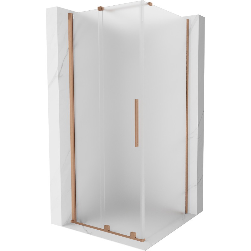 Mexen Velar klizna tuš kabina klizna 100 x 100 cm, mat, brušeni bakar - 871-100-100-31-65