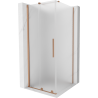 Mexen Velar schuifbare douchecabine 100 x 100 cm, matglas, geborsteld koper - 871-100-100-31-65