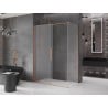 Mexen Velar Duschkabine verschiebbar 140 x 70 cm, Frostglas, gebürstetes Kupfer - 871-140-070-31-65