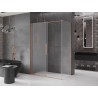 Mexen Velar klizna tuš kabina klizna 140 x 70 cm, mraz, brušena bakrena - 871-140-070-31-65