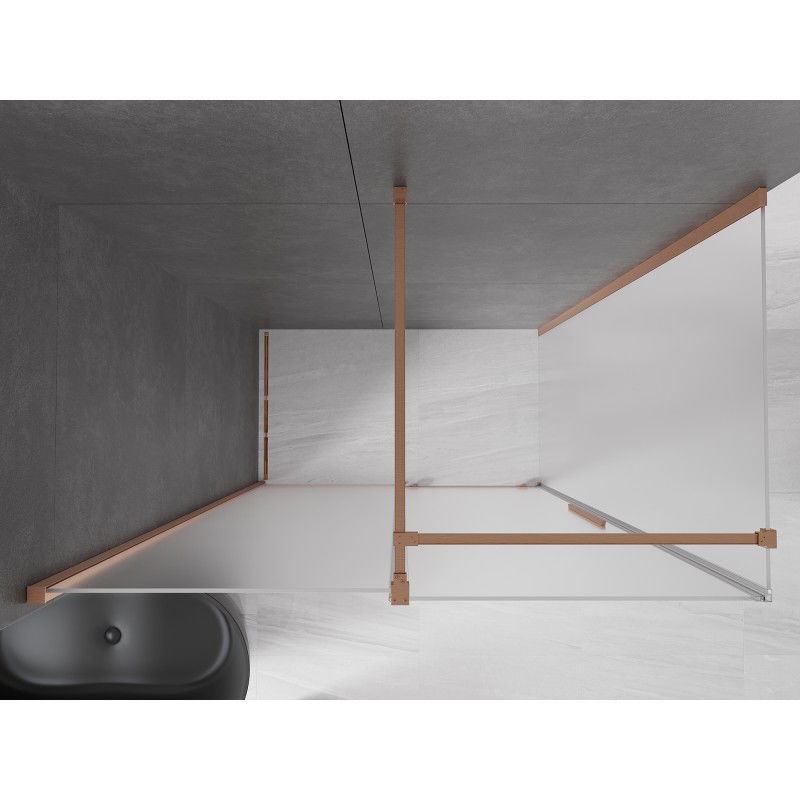 Mexen Velar drsna tuš kabina 140 x 70 cm, mrazna, brušena medenina - 871-140-070-31-65