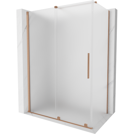 Mexen Velar schuifdouchecabine 150 x 75 cm, mat, geborsteld koper - 871-150-075-31-65