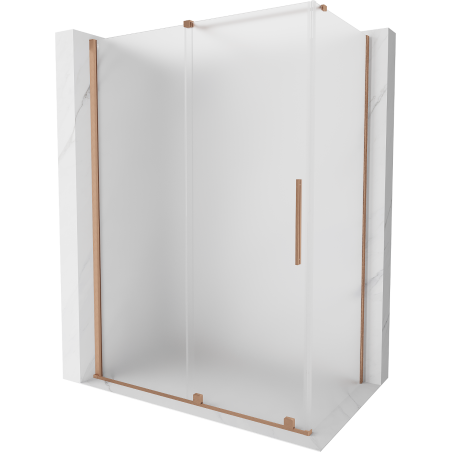 Mexen Velar cabine de douche coulissante 130 x 75 cm, givrée, cuivre brossé - 871-130-075-31-65