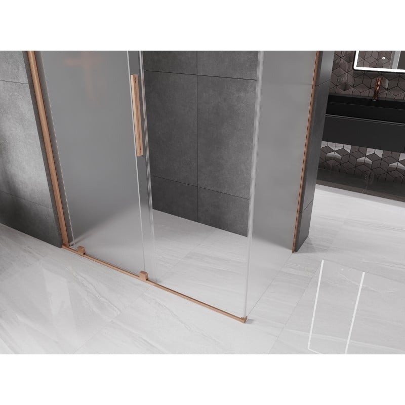 Mexen Velar kabina prysznicowa rozsuwana 140 x 85 cm, szron, miedź szczotkowana - 871-140-085-31-65