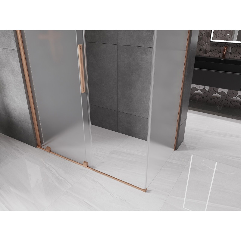 Mexen Velar klizna tuš kabina 150 x 80 cm, mraz, brušeni bakar - 871-150-080-31-65